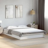 VidaXL Cadru de pat, alb, 140x200 cm, lemn prelucrat