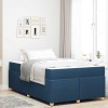VidaXL Cadru de pat cu saltea albastru 120 x 190 cm țesătură 3399348