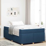 VidaXL Cadru de pat cu saltea cu saltea albastru 120 x 200 cm țesătură