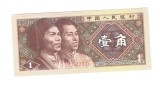 Bancnota China 1 jiao 1980, UNC, varianta la serie cu litera, cifra, litera, prefix