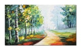 Cumpara ieftin Tablou peisaj pictat manual dormitor, living, Armonia naturii, 120x70cm ulei in cutit efect 3D, Magistral