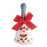Clopotel Craciun Ren ceramica multicolora &Oslash; 5 cm x 10 H
