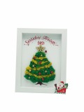 Decoratiune de Craciun, Brad din licheni in rama, Multicolor, 19x24 cm, Eventissimi, Eventissimi&reg;