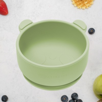 Bol din silicon cu ventuza, AppeKids, The Little Bear - Raw Green foto
