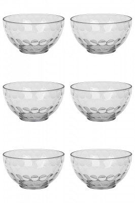 Set boluri, 6 piese, 350 ml, Plastic, Transparent foto