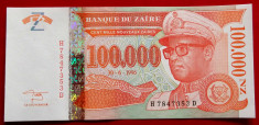 Zair 100.000 Nouveaux Zaires 1996 UNC necirculata ** foto