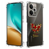 Husa antisoc pentru realme 14 / realme 14t - airbag tpu, col&Egrave;uri ranforsate- butterfly rosu