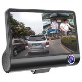 Camera de bord tripla DVR 1920 x 1080, S DEPOT&reg;, 25FPS Full HD, vedere nocturna, unghi de filmare 170 &deg;, 3