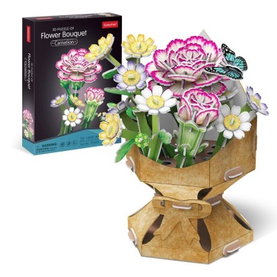 Cubic Fun - Buchet de flori 3D Garoafa 134 piese foto