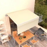 VidaXL Copertină retractabilă automat cu stor, crem, 3x2,5 m