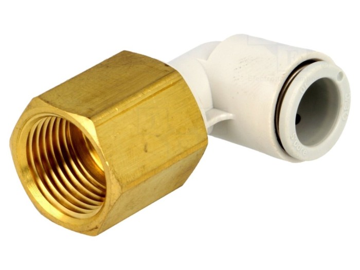 Conector push-in 90&deg; filetate, Rc 3/8"