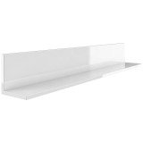 HOMCOM Etajeră de Perete pentru Living și Dormitor, Grosime 1,5 cm, Raft Suspendat din Lemn, 127x12x18 cm, Alb Lucios | Aosom Romania