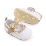 Pantofiori albi cu insertie aurie (Marime Disponibila: 3-6 luni (Marimea 18