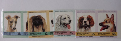 Bequia St. Vincent Grenadines 1985 Dogs, pairs, imperf., MNH S.145 foto