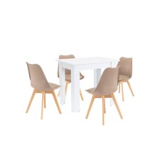 Set de masă Amina 4+1 bej-alb foto