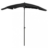 Umbrelă de grădină cu st&acirc;lp, negru, 200x130 cm
