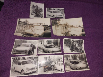 lot 10 fotografii vechi colectie autoturism-tractor numere de inmatriculare foto
