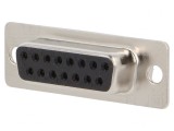 Conector D-Sub 15 PIN Mamă Aurit pentru Lipire pe Cablu, CONEC
