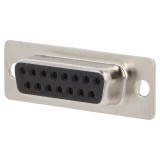 Conector D-Sub 15 PIN Mamă Aurit pentru Lipire pe Cablu