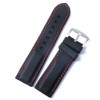 Curea Ceas Silicon Neagra Cusatura Rosie 20mm 22mm WZ651, Time Veranda