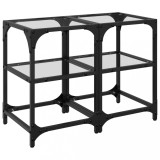 Cumpara ieftin Mese cafea blat din sticla transparenta 2 buc. 30x30x45 cm otel