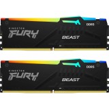 Memorie DDR Kingston DDR5 32GB frecventa 5200 Mhz, 16GB x 2 module, radiator, iluminare RGB, latenta CL40, &quot;KF552C40BBAK2-32&quot;