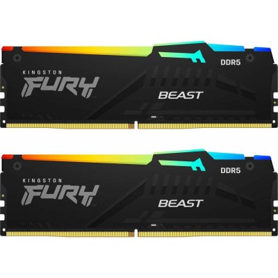 Memorie DDR Kingston DDR5 32GB frecventa 5200 Mhz, 16GB x 2 module, radiator, iluminare RGB, latenta CL40, &amp;amp;quot;KF552C40BBAK2-32&amp;amp;quot; foto