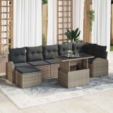 vidaXL Set de canapele pentru grădină 8 pcs Gri Rattan poli