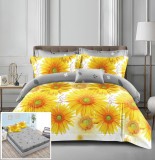 Cumpara ieftin Lenjerie Pat Travian Px010, Bumbac, 4 Piese, Cu Elastic, Galben, Gri