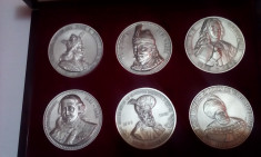 Monetaria Statului Set 6 medalii Voievozii Vlad Tepes, Mihai, Stefan, Iancu foto
