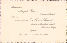 HST A470 Invitație nuntă 1926 Petre Sp&acirc;nul director herghelia Bonțida