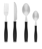 Set tacamuri din otel inoxidabil, maner negru, 12 buc, Lejla