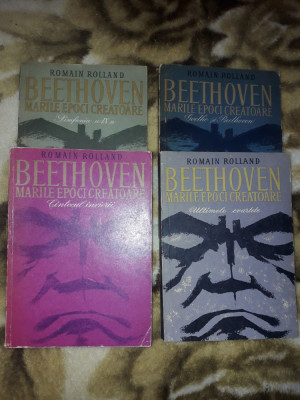 set 5 cărți despre BEETHOVEN scrise de ROMAIN ROLLAND și URY BENADOR foto