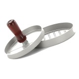 Presa pentru burgeri din aluminiu cu maner din lemn, 12x7 cm, gri Household NewTrend