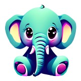 Cumpara ieftin Sticker decorativ, Elefant, Turcoaz, 61 cm, 10432ST, Oem