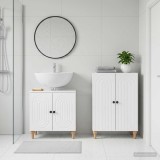 Cumpara ieftin Set de dulapuri pentru baie, 2 piese ALKMAAR Alb foarte lucios