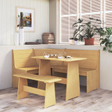 Set mobilier de bucatarie, 3 piese, maro miere, lemn masiv pin