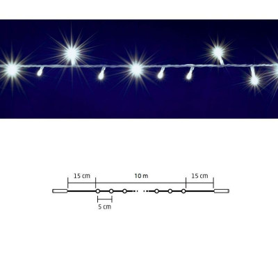 Ghirlanda luminoasa, 200 led-uri, legare in serie, 10 metri, ip44 sursa lumina alb rece MultiMark GlobalProd foto