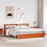 vidaXL Cadru de pat cu headboard 2 pcs Maroniu cerat Lemn de pin masiv 3422753