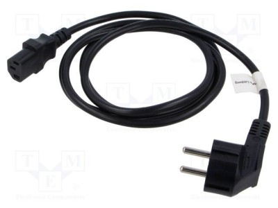 Cablu CEE 7/7 unghi cu ştecăr IEC C13 mamă PVC negru LANBERG foto