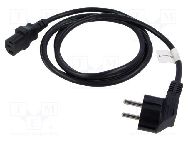 Cablu CEE 7/7 unghi cu ştecăr IEC C13 mamă PVC negru LANBERG