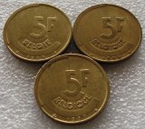 P3. Belgia set lot 3 x 5 Francs 1986 1987 BELGIE BELGIQUE **