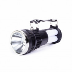 Lanterna de mana , Lampa de Camping portabila cu incarcare 220V + incarcare solara , Led SMD 24 + 1 W acumulator inclus foto