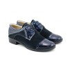 Pantofi dama casual din piele naturala bleumarin P650NOUBLM