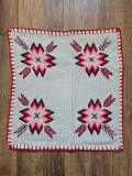 Servet / centru masa cusatura manuata pe etamina, vechi, anii 70, 44x41cm