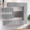 Set comode TV, 7 piese, gri sonoma, lemn compozit