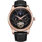 Lige Ceas Mecanic Automatic Clasic Barbati Tourbillon Curea din piele naturala