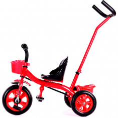 Tricicleta pentru copii cu maner si pedale, cos de depozitare foto