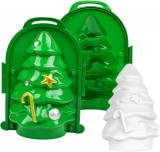 Matrita pentru bulgare de zapada FOHYLOY, model brad de Craciun, plastic, verde, 20 x 18 x 5 cm