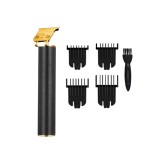 Aparat de tuns profesional, contur T-Blade otel carbon, USB, 4 capete, Negru